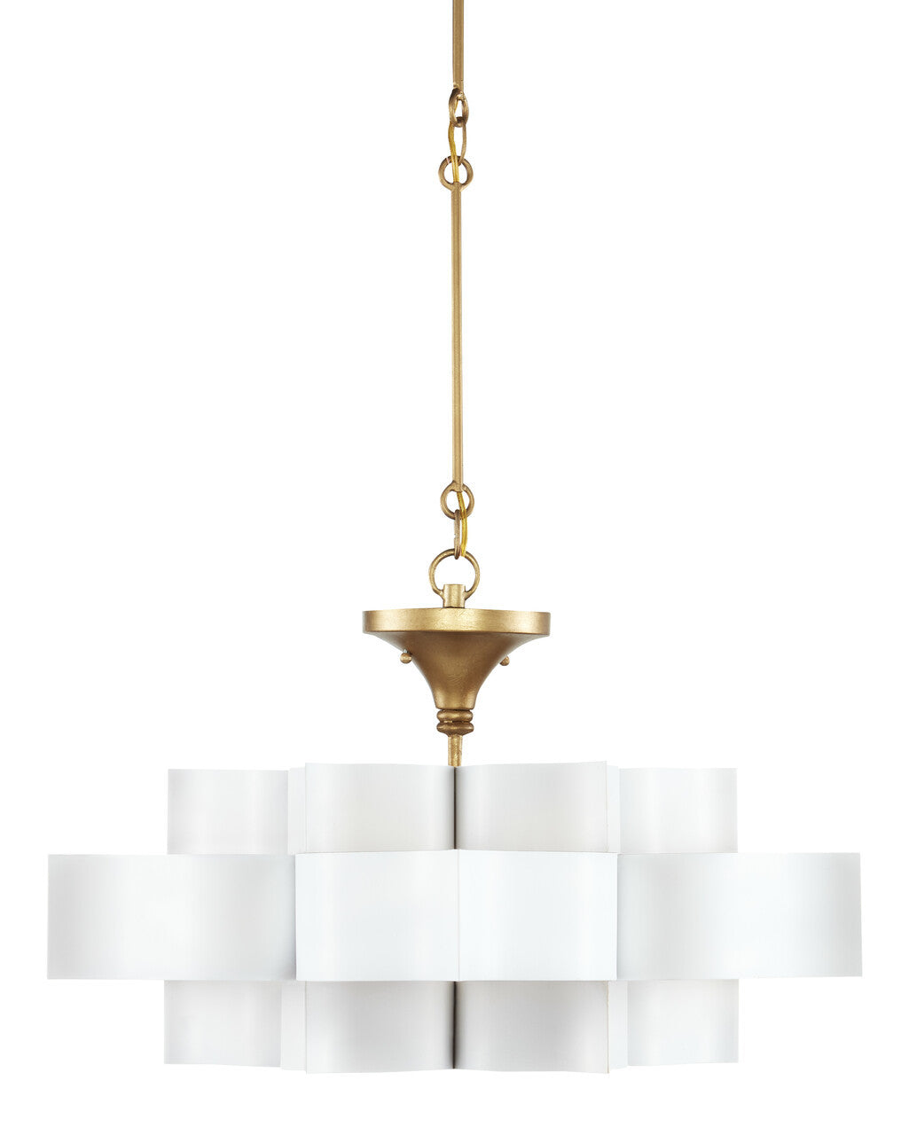 Currey & Co. Grand Lotus Small White Chandelier 9000-0856