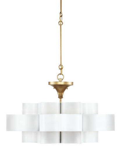 Currey & Co. Grand Lotus Small White Chandelier 9000-0856