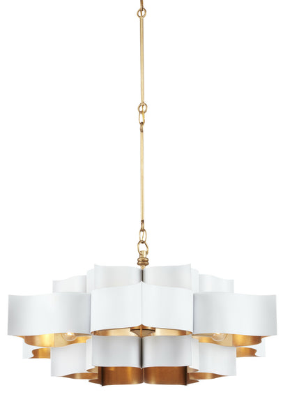 Currey & Co. Grand Lotus Large White Chandelier 9000-0857