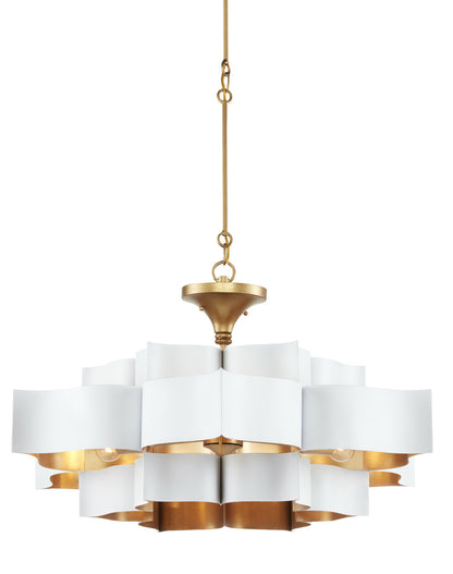 Currey & Co. Grand Lotus White Chandelier 9000-0857