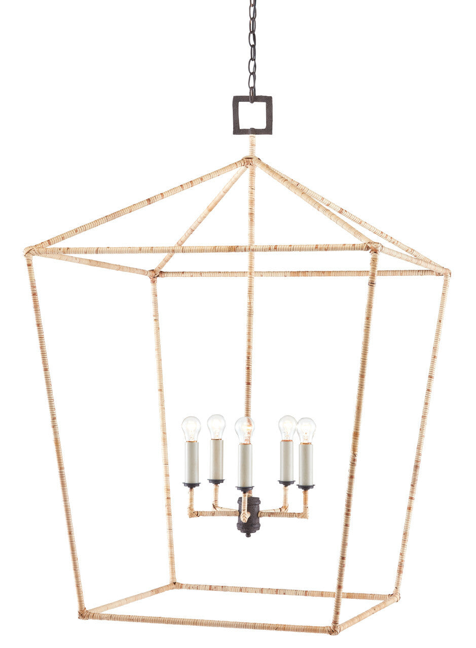 Currey & Co. Denison Rattan Grande Lantern 9000-0871