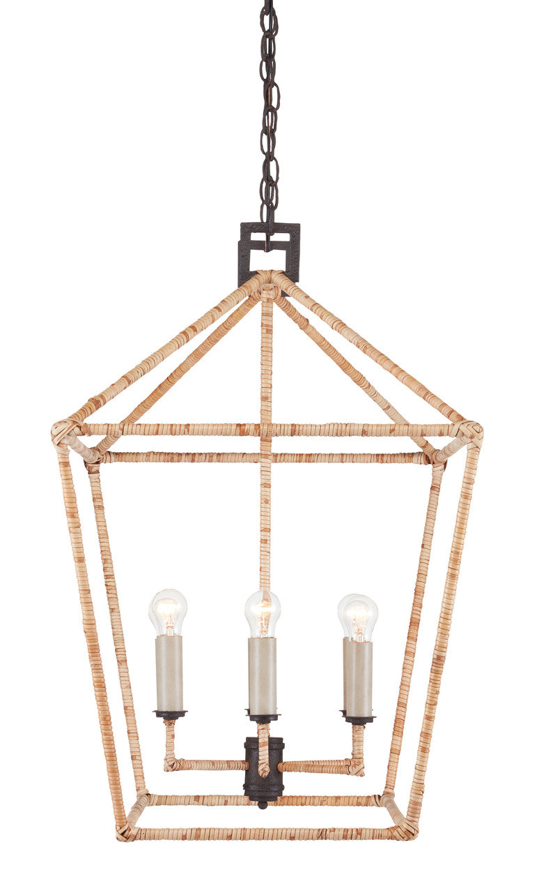 Currey & Co. Denison Rectangular Rattan Lantern 9000-0874