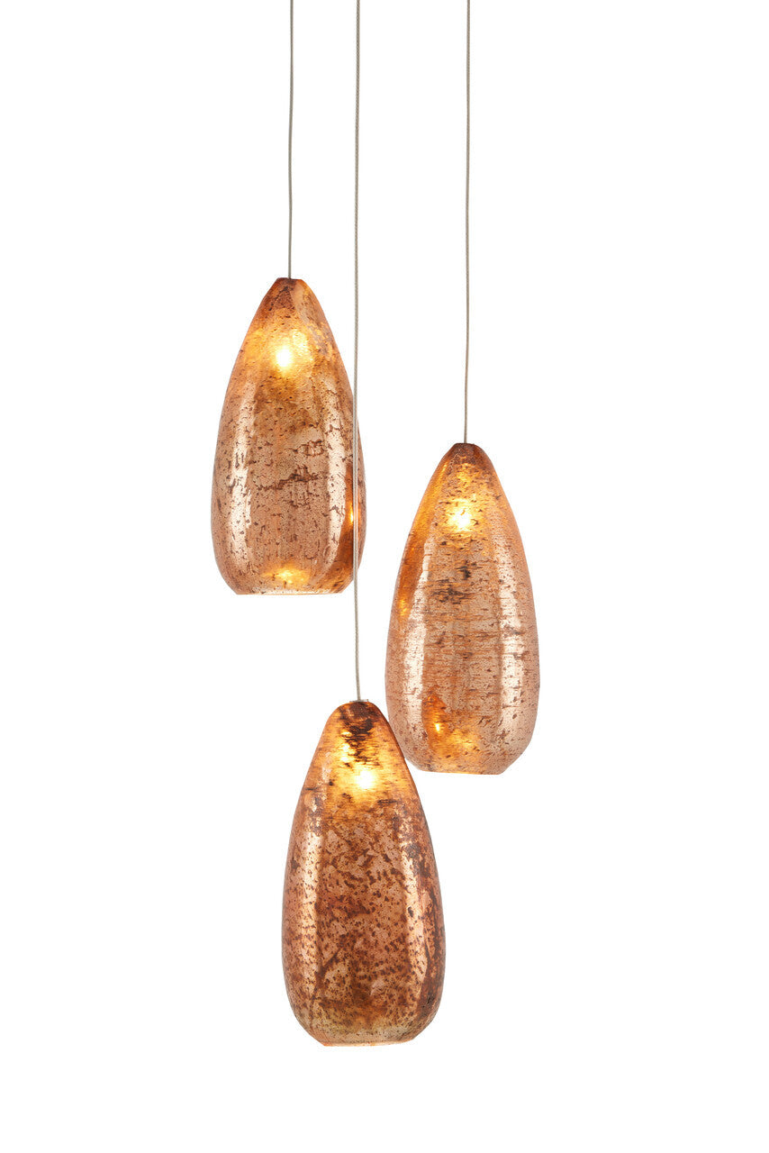 Currey & Co. Rame 3-Light Multi-Drop Pendant 9000-0903