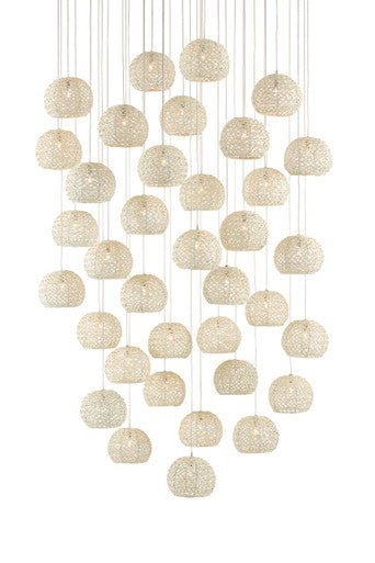 Currey & Co. Piero White 36-Light Round Multi-Drop Pendant 9000-0915