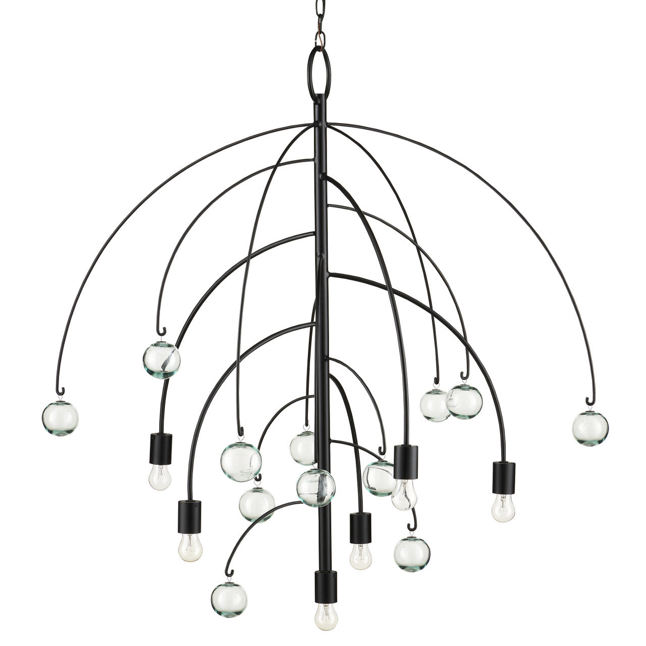 Currey & Co. Factotum Black Chandelier 9000-0939