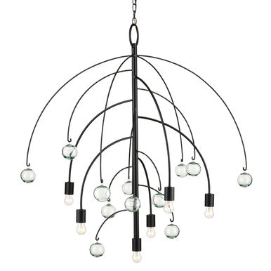 Currey & Co. Factotum Black Chandelier 9000-0939