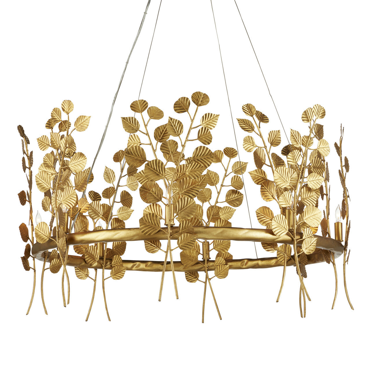 Currey & Co. Golden Eucalyptus Round Chandelier 9000-0975