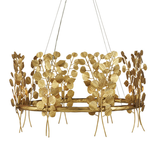 Currey & Co. Golden Eucalyptus  Round Chandelier 9000-0975