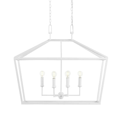 Currey & Co. Denison White Rectangular Chandelier 9000-0979