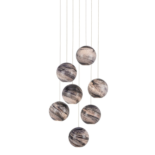 Currey & Co. Palatino Round 7-Light Multi-Drop Pendant 9000-1007