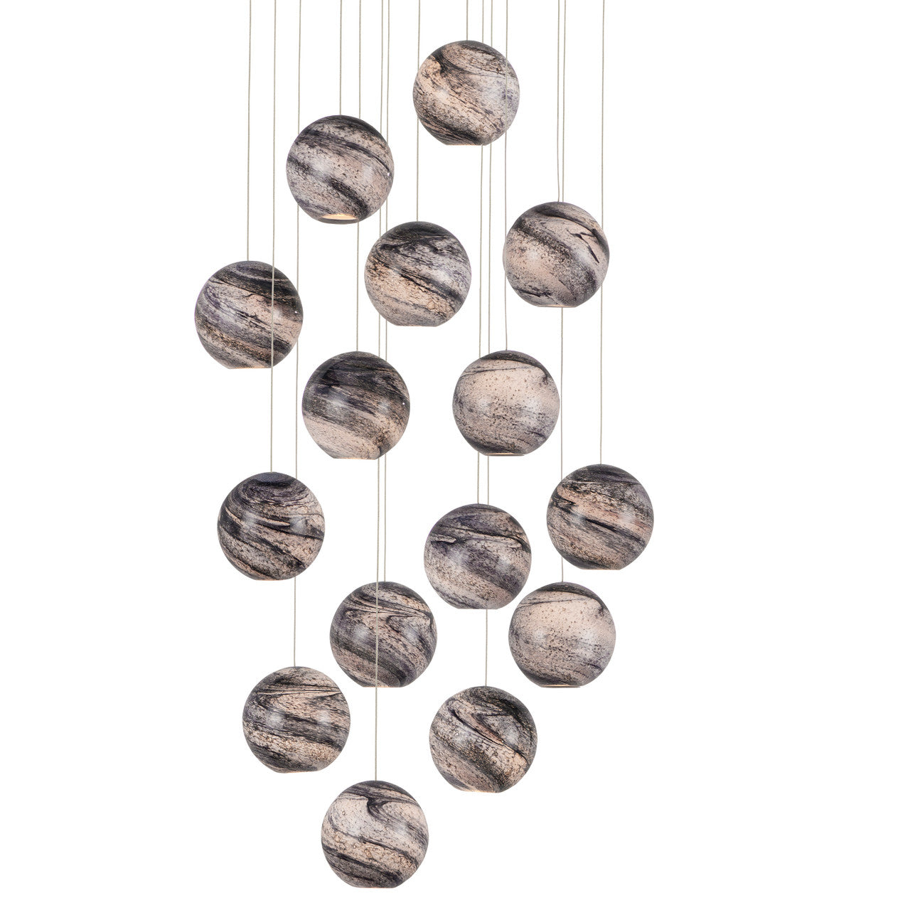 Currey & Co. Palatino Round 15-Light Multi-Drop Pendant 9000-1008