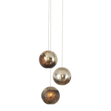 Currey & Co. Pathos 3-Light Round Multi-Drop Pendant 9000-1013