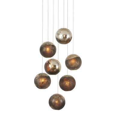 Currey & Co. Pathos 7-Light Round Multi-Drop Pendant 9000-1014