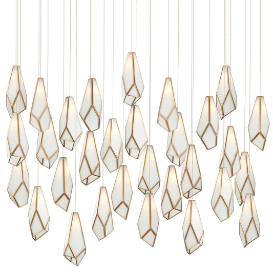 Currey & Co. Glace White 30-Light Multi-Drop Pendant 9000-1038