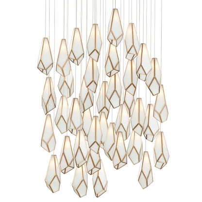 Currey & Co. Glace White 36-Light Multi-Drop Pendant 9000-1039