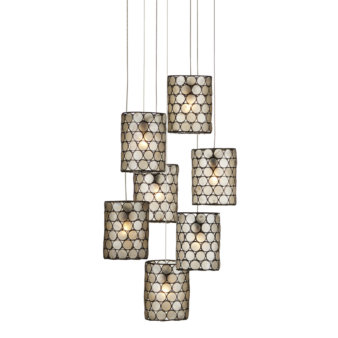 Currey & Co. Regatta Round 7-Light Multi-Drop Pendant 9000-1049