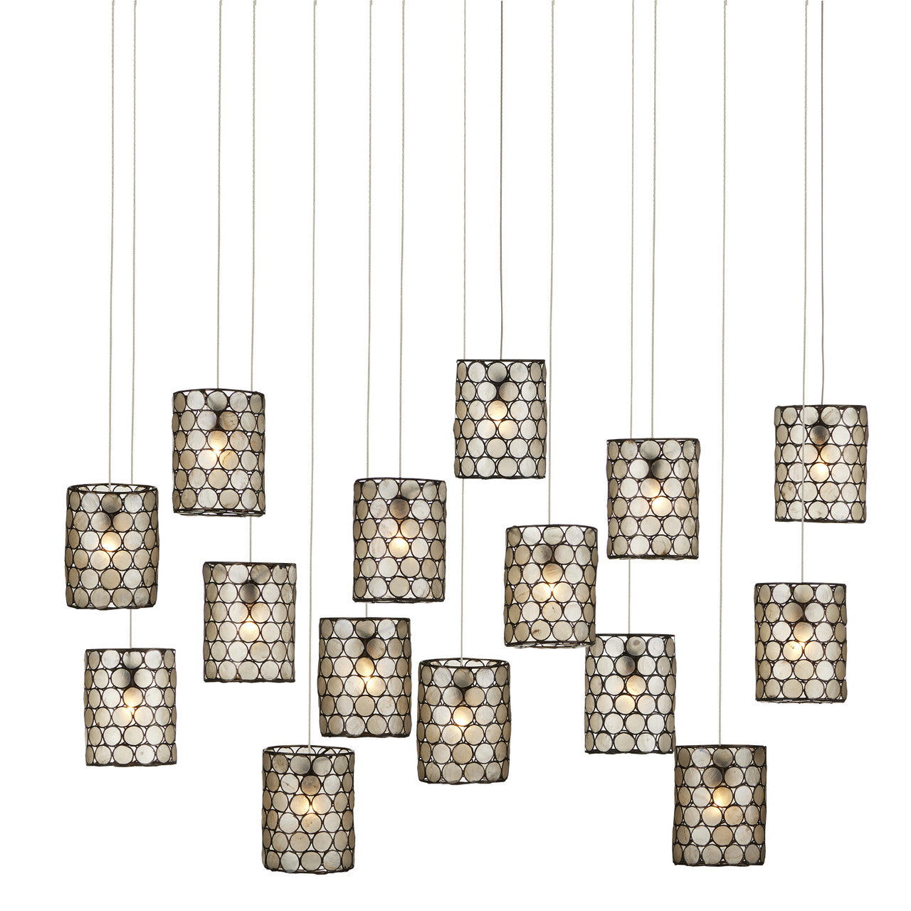 Currey & Co. Regatta Rectangular 15-Light Multi-Drop Pendant 9000-1051