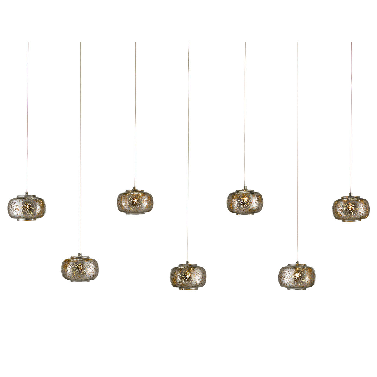 Currey & Co. Pepper Rectangular 7-Light Multi-Drop Pendant 9000-1057