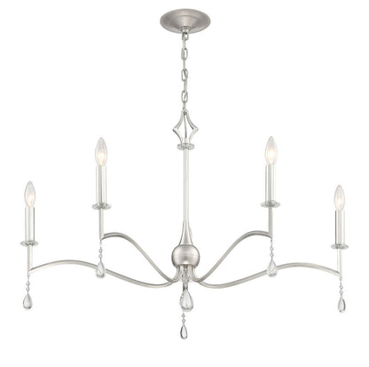 Currey & Co. Vivienne Statement 4-Light Silver and Crystal Chandelier 9000-2002