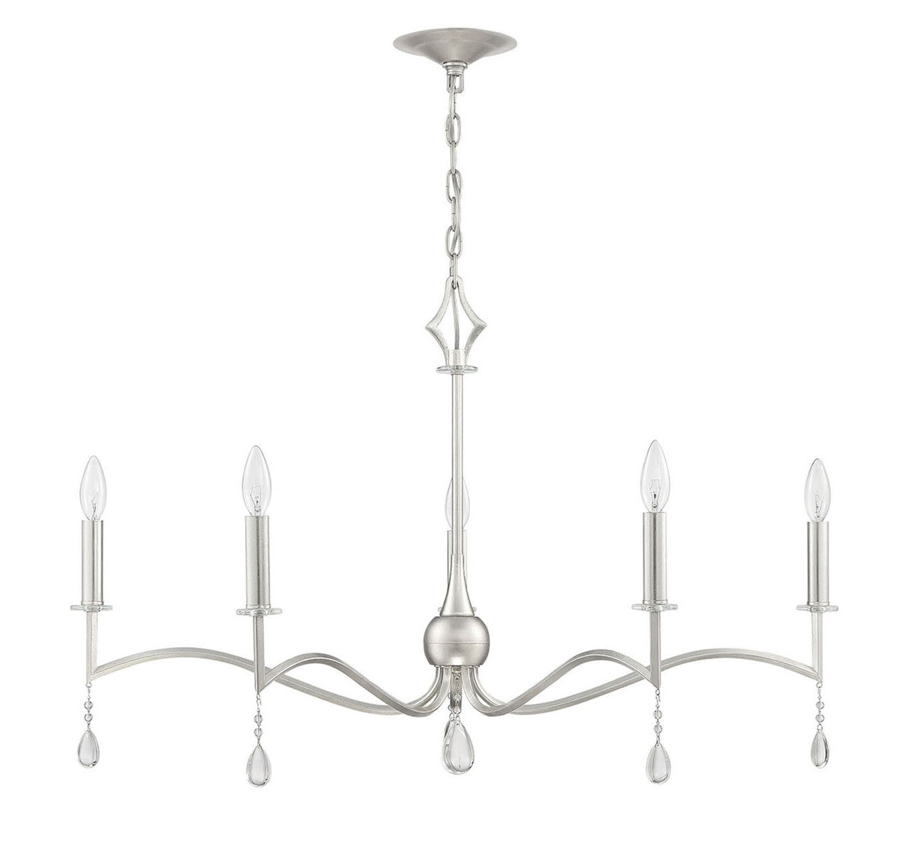 Currey & Co. Vivienne Statement 4-Light Silver and Crystal Chandelier 9000-2002