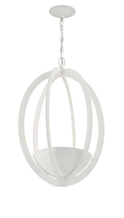 Currey & Co. Eclipse 2-Light Contemporary White Oval Chandelier 9000-2004