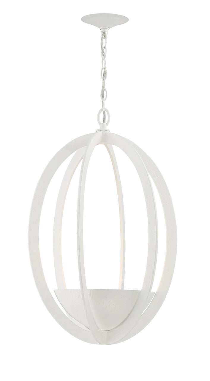 Currey & Co. Eclipse 2-Light Contemporary White Oval Chandelier 9000-2004