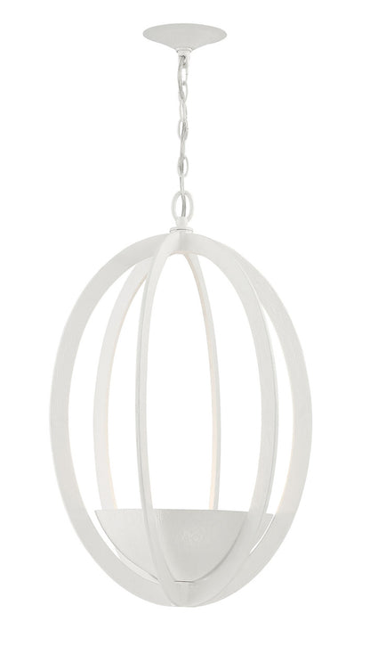 Currey & Co. Eclipse 2-Light Contemporary White Oval Chandelier 9000-2004