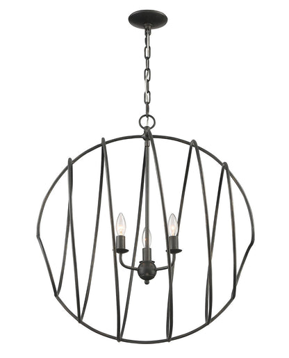 Currey & Co. Conduit Large 3-Light Industrial Orb Chandelier 9000-2005