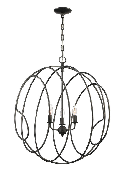 Currey & Co. Conduit Large 3-Light Industrial Orb Chandelier 9000-2005