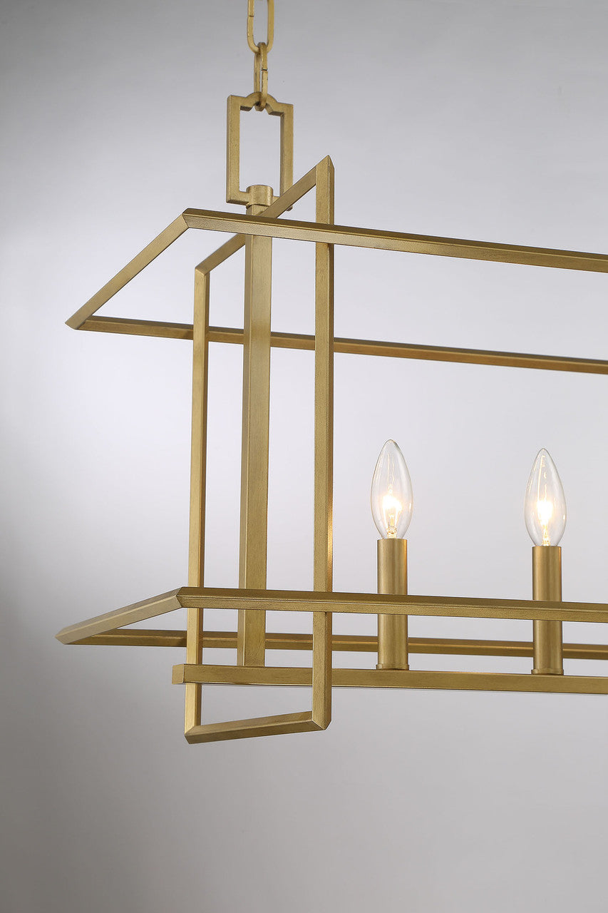 Currey & Co. Ormand 5-Light Brass Linear Kitchen Island Pendant 9000-2008