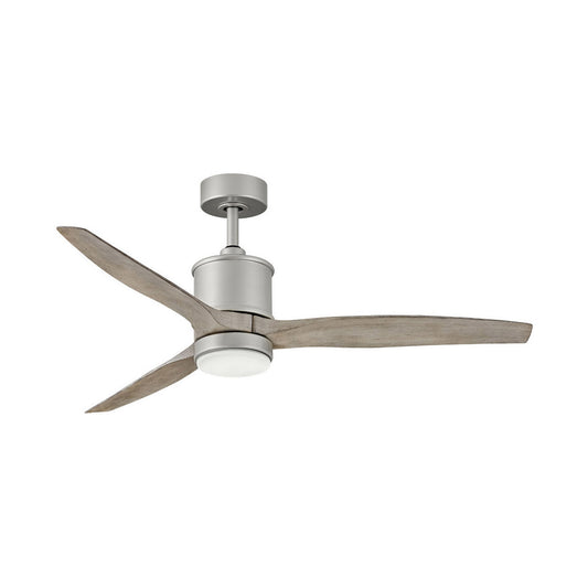 Hinkley Hover 60" LED Ceiling Fan Indoor/Outdoor Brushed Nickel with Wall Control and Light Kit 900760FBN-LWD