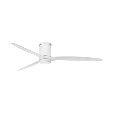 Hinkley Hover Flush 72" LED Ceiling Fan Indoor/Outdoor Matte White with HIRO Control and Light Kit 900872FMW-LWD