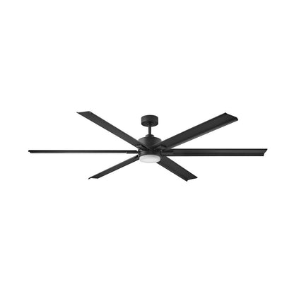 Hinkley Indy Maxx 82" LED Ceiling Fan Indoor/Outdoor Matte Black with Wall Control and Light Kit 900982FMB-LDD