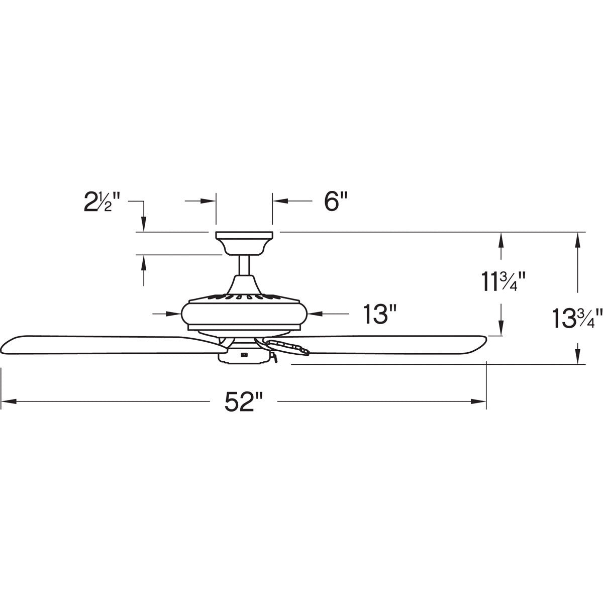 Hinkley Lafayette 52" Ceiling Fan Indoor Pewter with Pull Chain 901152FPW-NID