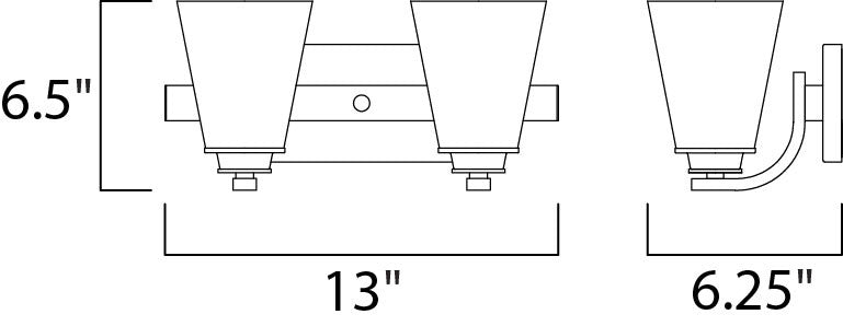 Maxim Conical 2-Light Bath Vanity in Satin Nickel 9012SWSN