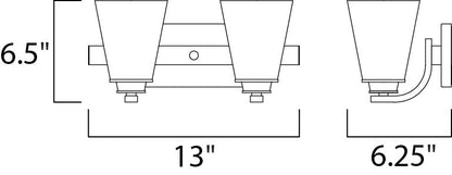 Maxim Conical 2-Light Bath Vanity in Satin Nickel 9012SWSN