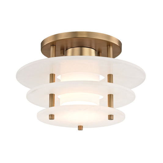 Hudson Valley Lighting Gatsby Flush Mount in Aged Brass 9012F-AGB