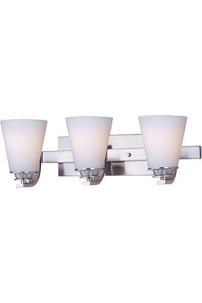 Maxim Conical 3-Light Bath Vanity in Satin Nickel 9013SWSN