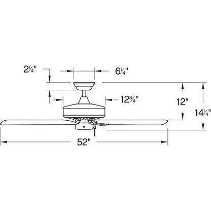 Hinkley Oasis 52" Ceiling Fan Indoor/Outdoor Brushed Nickel with Pull Chain 901652FBN-NWA