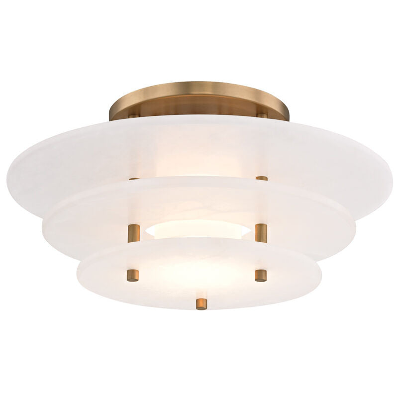 Hudson Valley Lighting Gatsby Flush Mount in Aged Brass 9016F-AGB