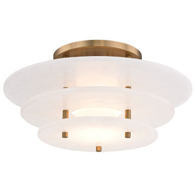 Hudson Valley Lighting Gatsby Flush Mount in Aged Brass 9016F-AGB