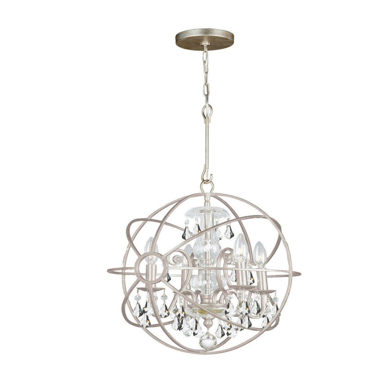 Crystorama Solaris 4 Light Swarovski Strass Crystal Olde Silver Mini Chandelier 9025-OS-CL-S