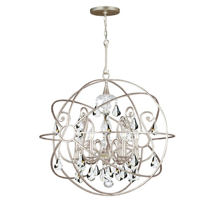 Crystorama Solaris 5 Light Crystal Olde Silver Sphere Chandelier 9026-OS-CL-MWP