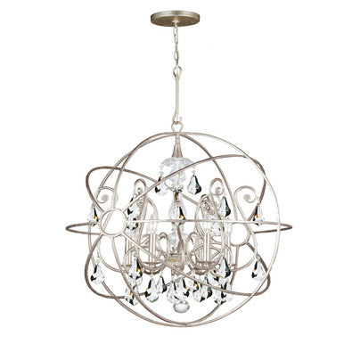 Crystorama Solaris 5 Light Crystal Olde Silver Sphere Chandelier 9026-OS-CL-MWP