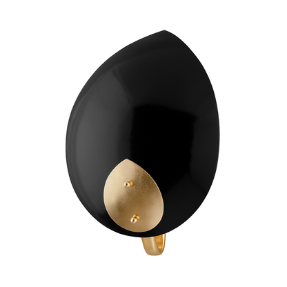 Hudson Valley Lighting Lotus Wall Sconce in Gold Leaf/black 5701-GL/BK