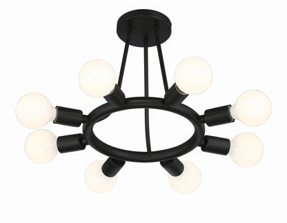 Crystorama Dakota 8 Light Black Ceiling Mount 9043-BK