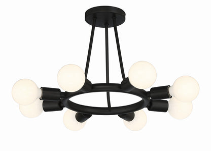 Crystorama Dakota 8 Light Black Ceiling Mount 9043-BK