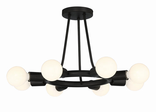 Crystorama Dakota 8 Light Black Ceiling Mount 9043-BK