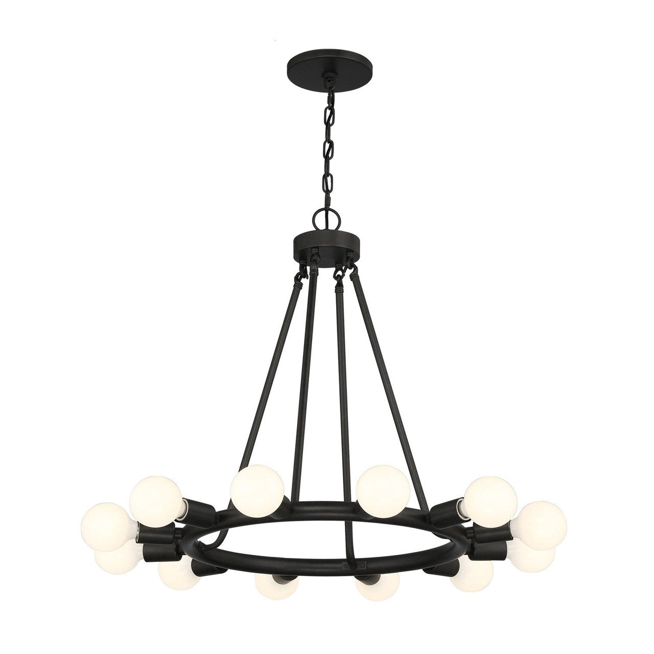 Crystorama Dakota 12 Light Black Chandelier 9045-BK