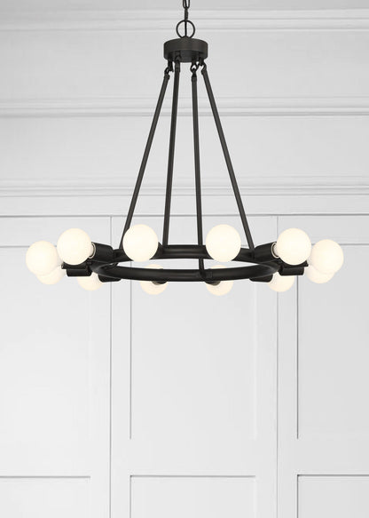 Crystorama Dakota 12 Light Black Chandelier 9045-BK